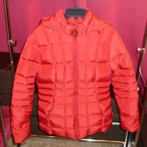 Calvin Klein Cherry Red Down Puffer Coat